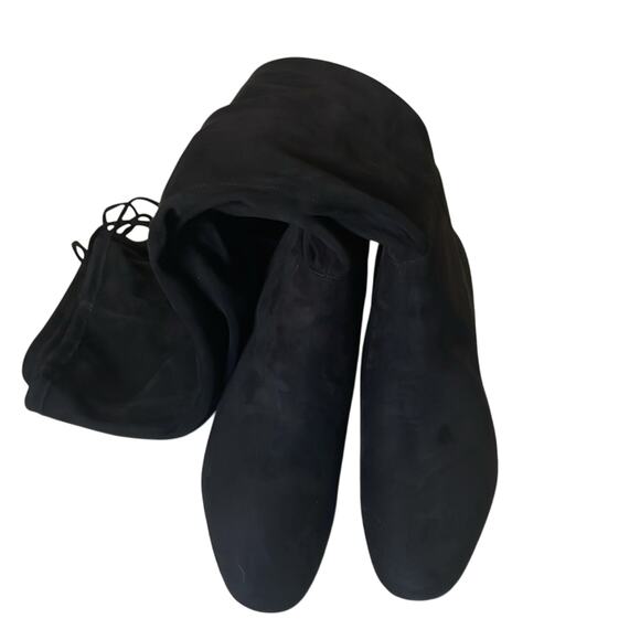 GAP Y2K Faux Suede Slouchy Over Knee High Boots Heeled Block Heel NWOT sz 10 - Picture 7 of 12